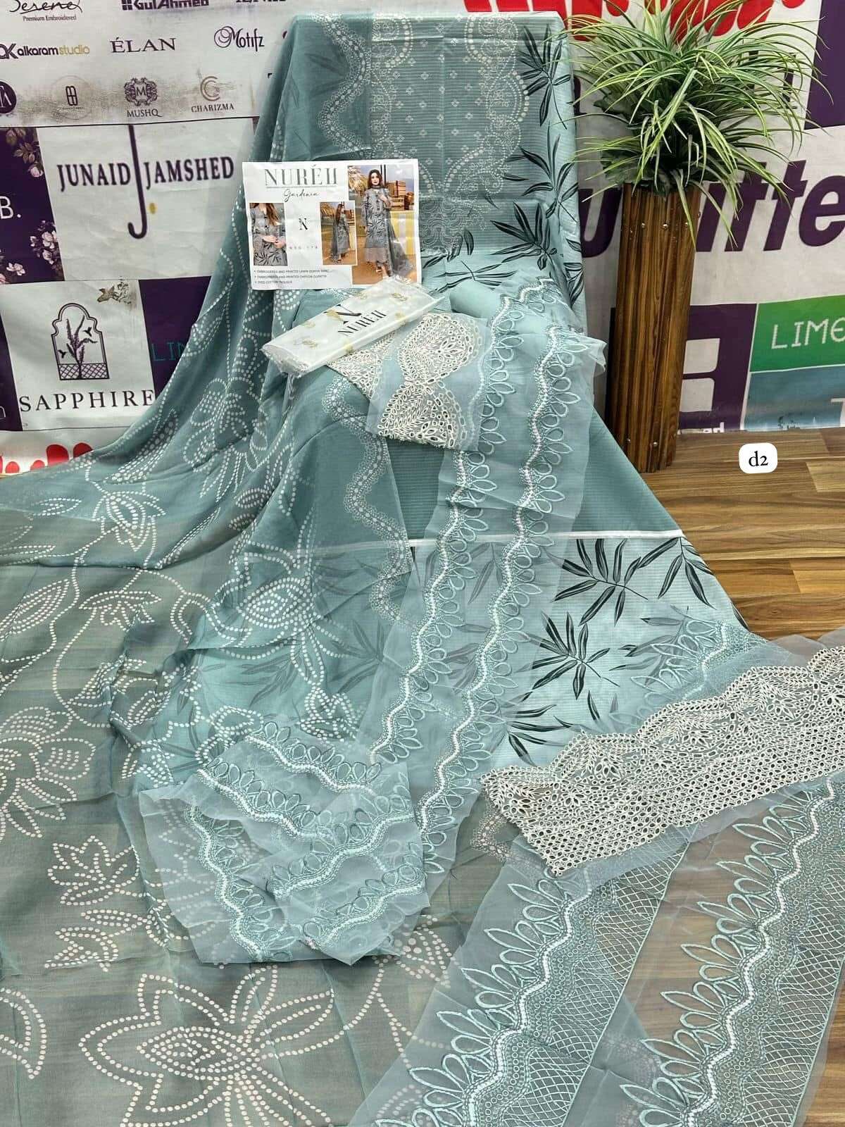 GARDENIA EMBROIDERED LAWN OPEN PIC BY NUREH 